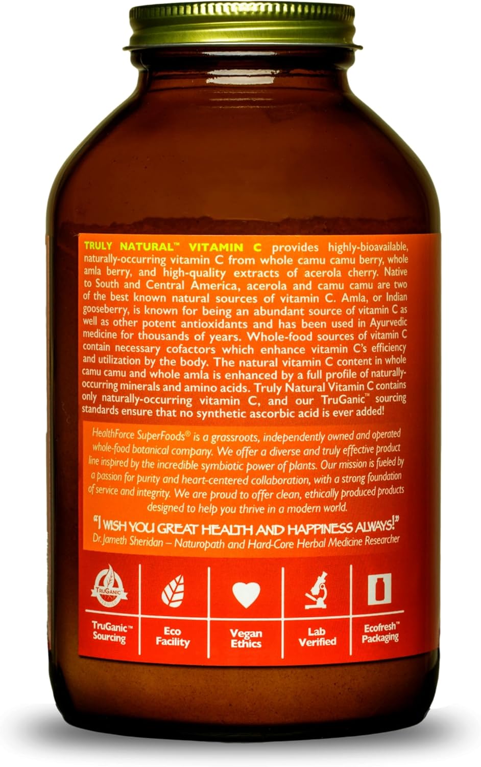 HEALTHFORCE SUPERFOODS Truly Natural Vitamin C - Immune Support Supplement with Camu Camu Berry - Vitamin C Supplement for Immune Health - Vegan, Non-GMO - 400 Grams, 67 Servings (Pack of 3)