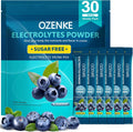 Electrolytes Powder Packets, 30 Sticks Hydration Packets Sugar Free, Electrolyte Drink Mix Portable Electrolyte Packets for Rapid Hydration, 0 Sugar & 0 Calorie, Blueberry Flavor