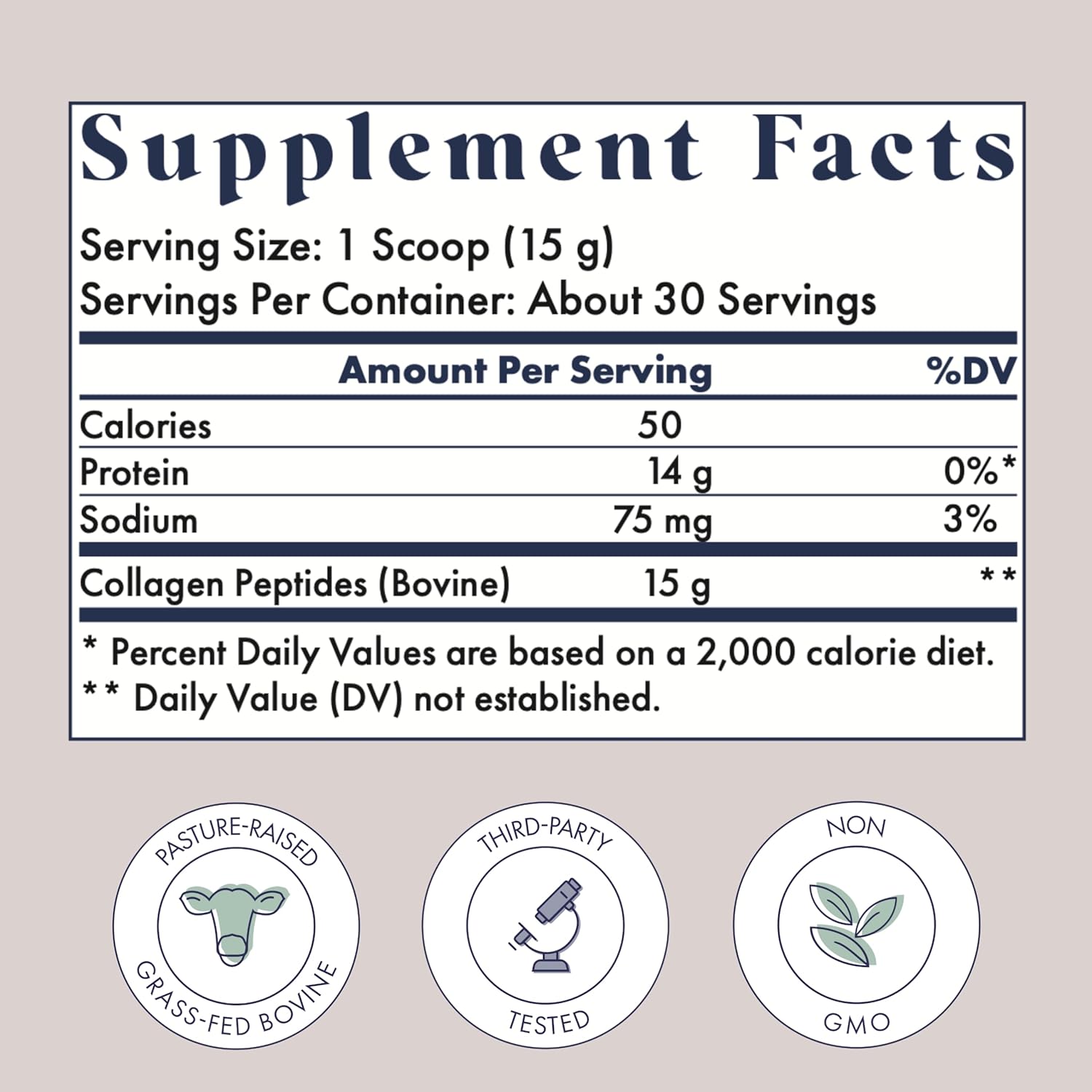 New Hydrolyzed Collagen Peptides, Breastfeeding & Pregnancy Safe Grass-Fed Collagen Powder for Women, 15g Unflavored Collagen, 30 Servings