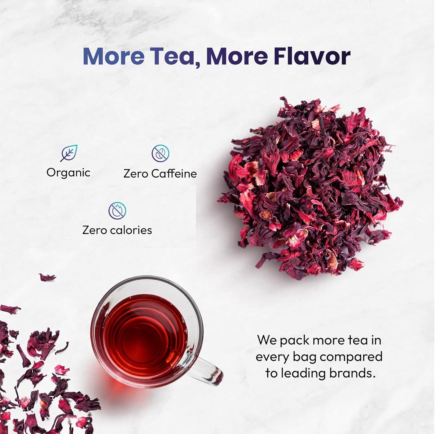 Cederberg Tea Company Organic Hibiscus Tea — 30 Tea Bags | Organic Herbal Tea From Single Origin | Eco-Friendly Tea Bags | Non-GMO Caffeine Free Tea With Zero Sugar