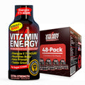 Vitamin Energy Workout+ Extra Strength Energy Shot Berry 48 Pack, 260mg Natural Caffeine, Pre-Workout, B-Vitamins, Minerals, Endurance & Performance, Zero Sugar, Gluten-Free, Vegan, 1.93 fl oz