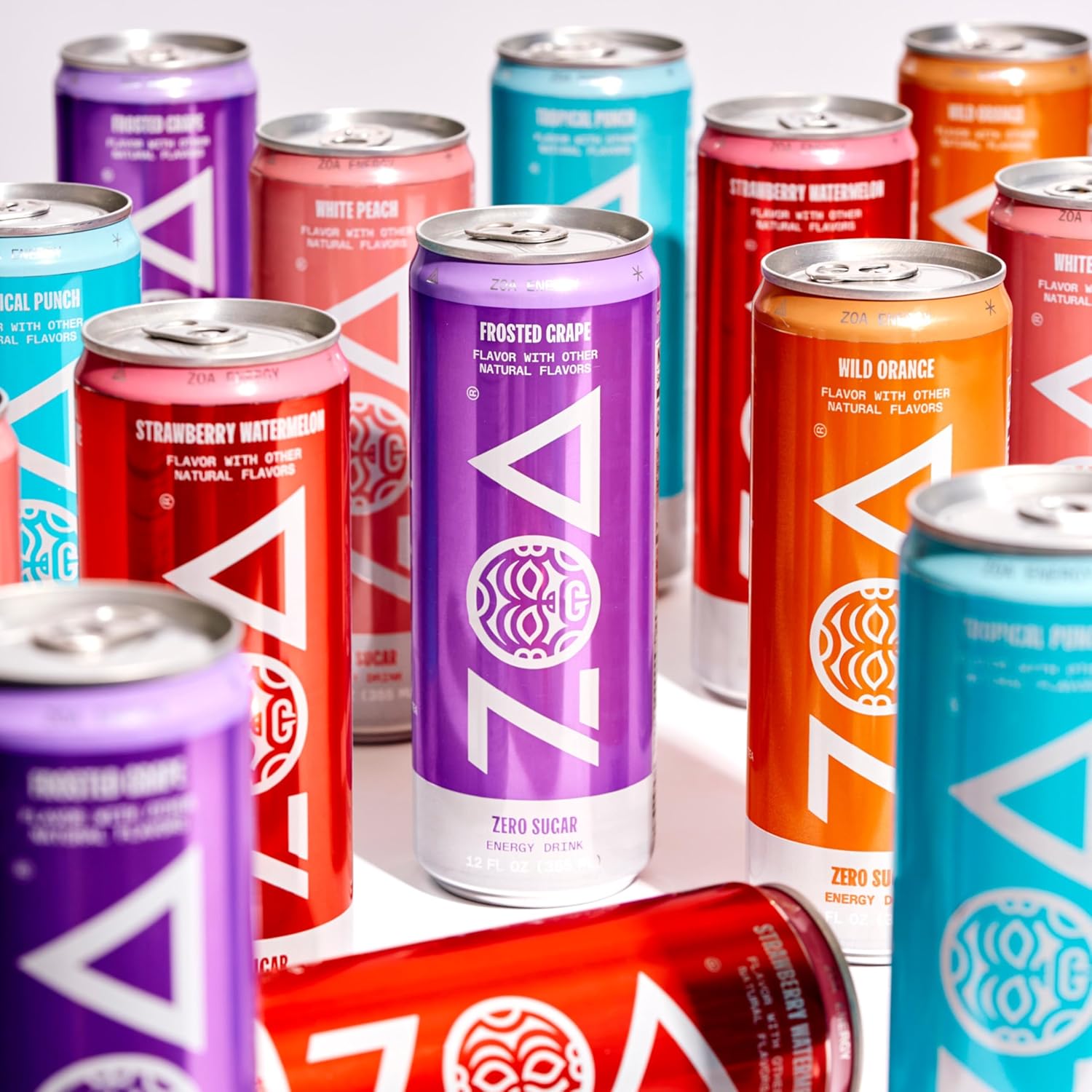 ZOA Zero Sugar Energy Drinks, Wild Orange - Sugar Free with Electrolytes, Healthy Vitamin C, Amino Acids, Essential B-Vitamins, and Caffeine from Green Tea - 12 Fl Oz (12-Pack)