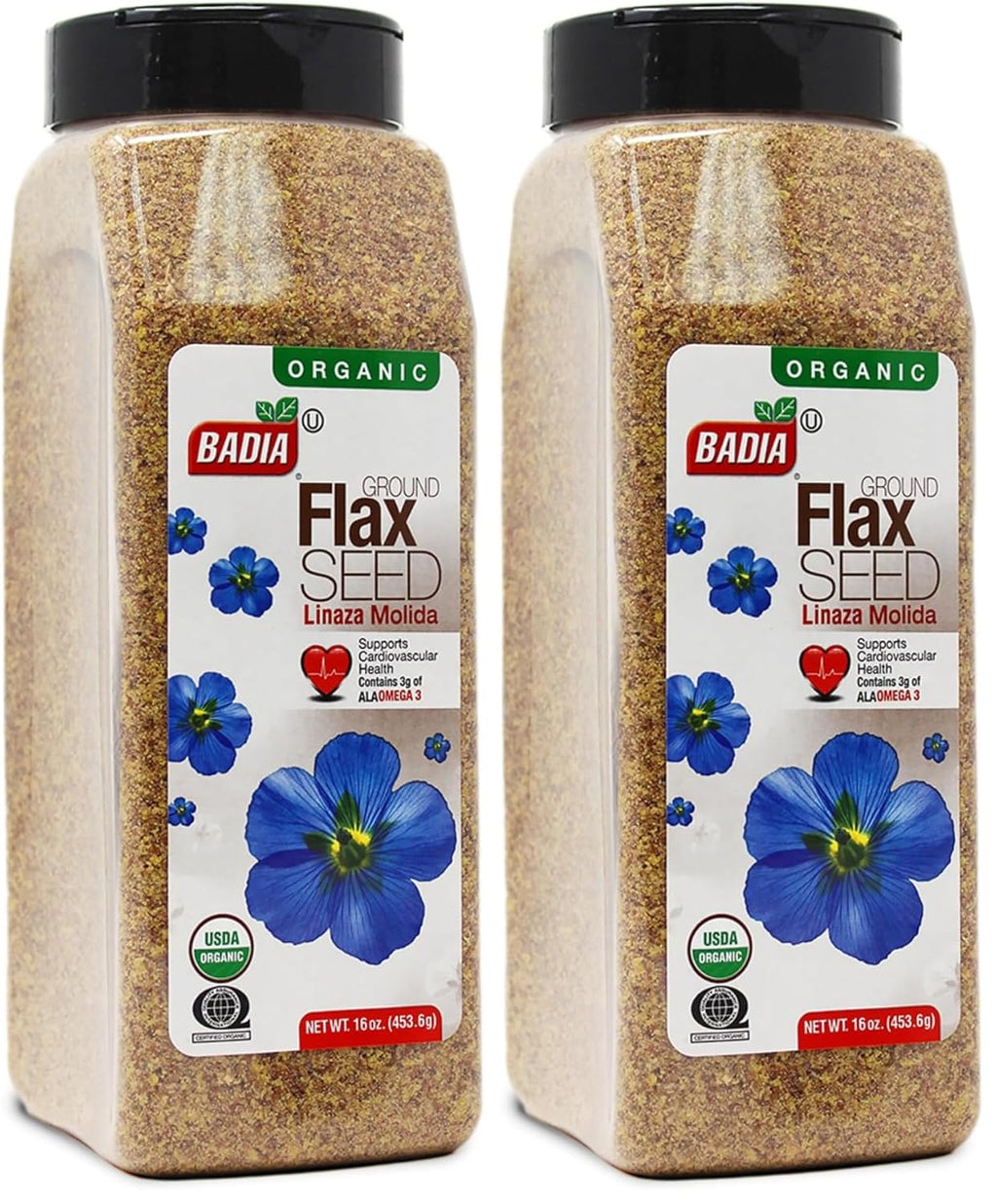 Badia Organic Flax Seed, Ground, 16-Ounce (Pack of 2)