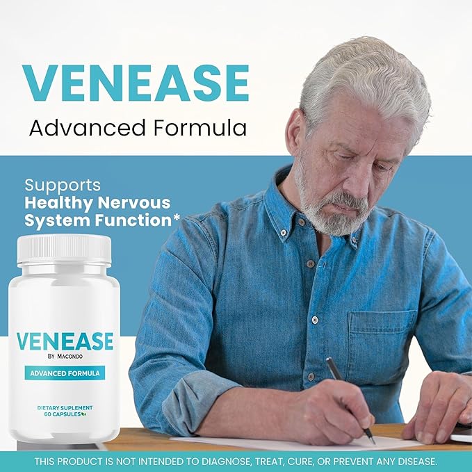 Venease Capsules - Official Venease Premium Supplement Support Advanced Formula All Natural for Vein Wellness & Health Multivitamin Pure Formula - 60 Capsules for 1 Month