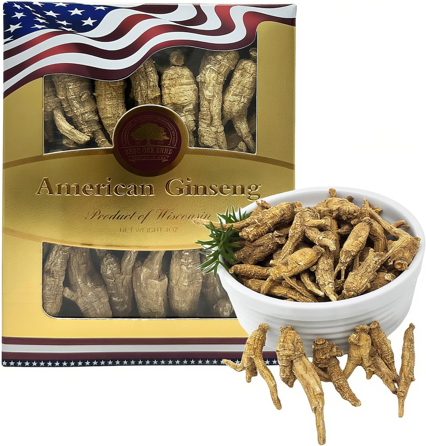 Wisconsin American Ginseng 8OZ, American Wisconsin Ginsengss Slices Root 西洋参/花旗参 Energy for Men & Women Ginseng in Soup, Tea Smoothies Large 4 Ounce 2 Box