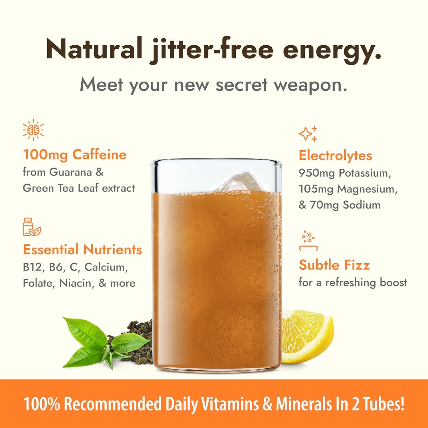 Zipfizz Daily Energy Drink Powder, Lemon Iced Tea, 20 Pack | 3-in-1 Sustained Energy, Rapid Hydration, and Essential Vitamins | Sugar-Free | Electrolyte Powder | Contains Vitamin B-12 & Antioxidants