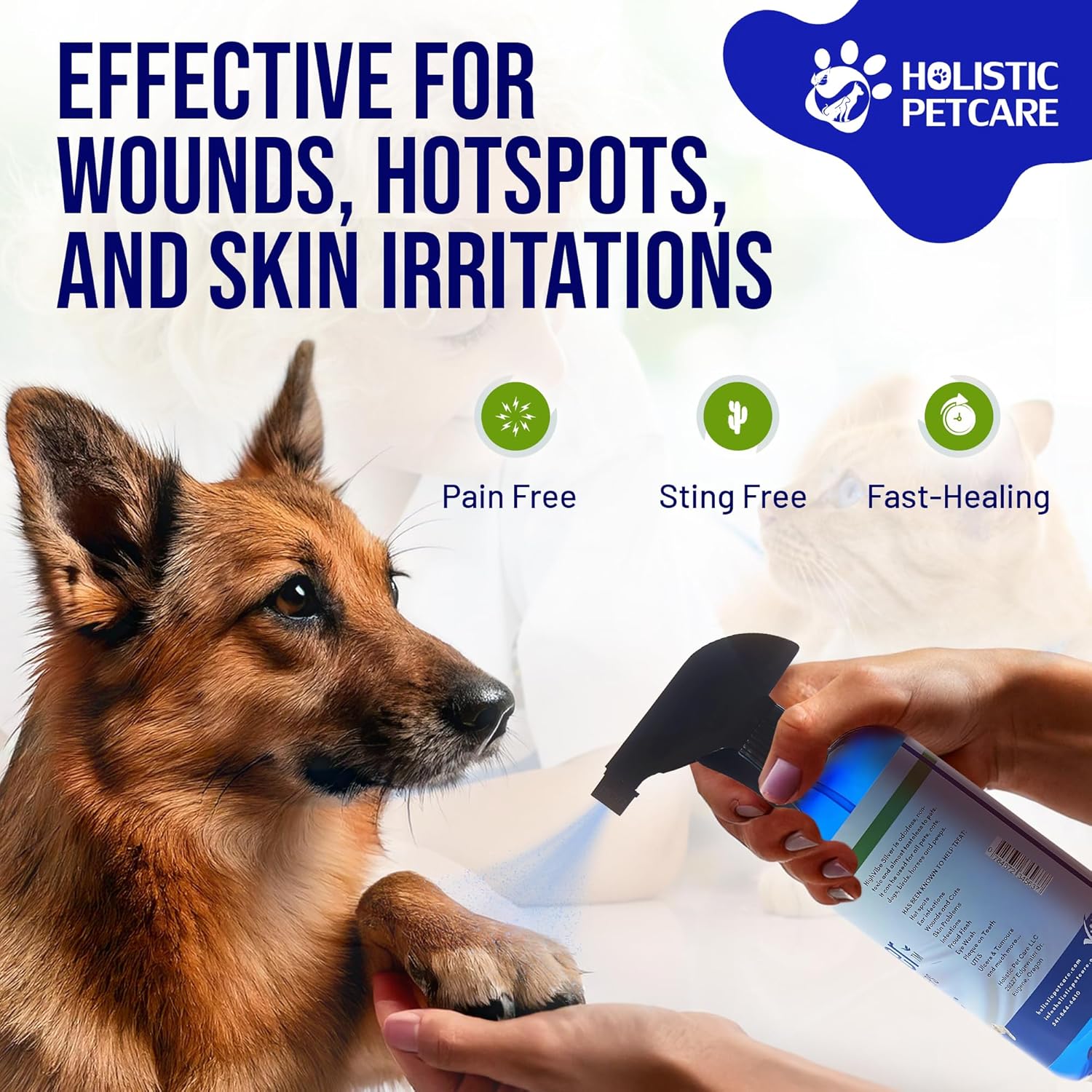 Colloidal Silver Spray for Dogs, Cats, Horses & Birds - 20 PPM Effective Wound Care, Hot Spot Treatment, Skin Relief & Immune Support - All-Natural Pet Silver Spray (16 Oz)