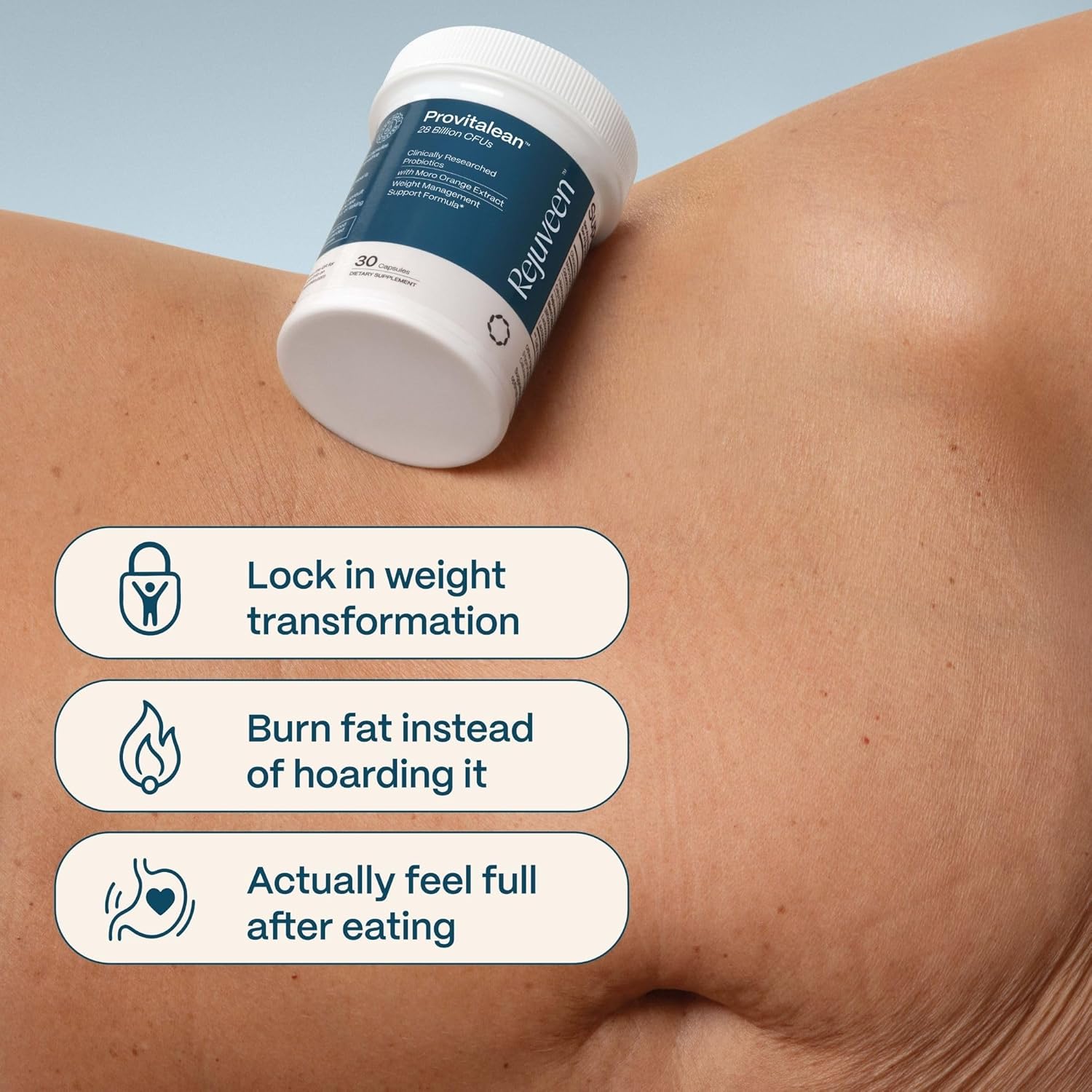 Provitalean Metabolism Fuel for Women | Mute Cravings for Belly Fat & Resistant Waistlines | B420 Probiotic, Morosil, Chromium | Vegetarian, Stimulant-Free, Gluten-Free | 30 Ct