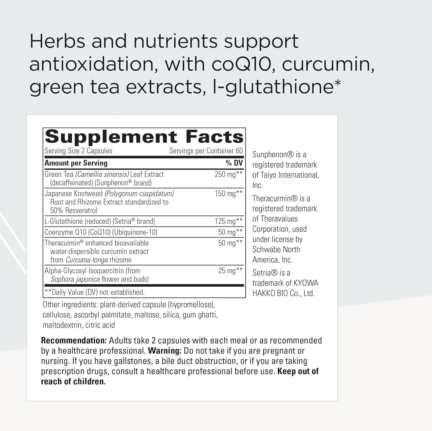 Integrative Therapeutics ProThrivers Wellness Flavonoid Complex - Supports Healthy Antioxidant Pathways* - With CoQ10, Curcumin Extract, Green Tea Extract and L-Glutathione - Dairy Free - 120 Capsules