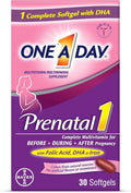 ONE A DAY Women's Prenatal 1 Multivitamin including Vitamins A, C, D, B6, B12, Iron, Omega-3 DHA & more - Supplement for Before, During, & Post Pregnancy, 30 Ct (Pack of 1)(Packaging May Vary)