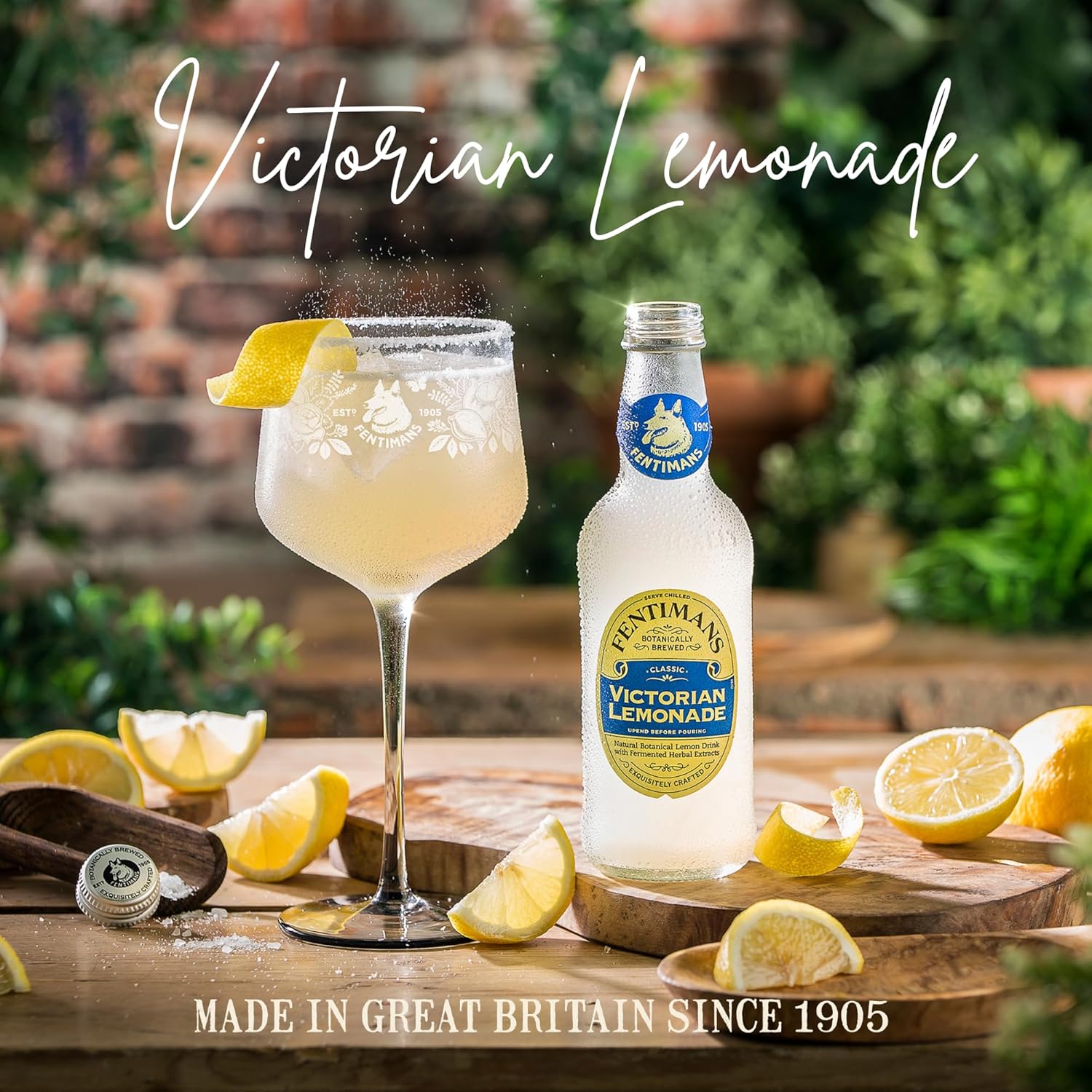 Fentimans Sparkling Victorian Lemonade - Sparkling Lemonade, Lemon Sparkling Water, Great Over Ice or as Mixer, Natural Ingredients, Craft Soda, Botanically Brewed - 9.3 Fl Oz (Pack of 4)