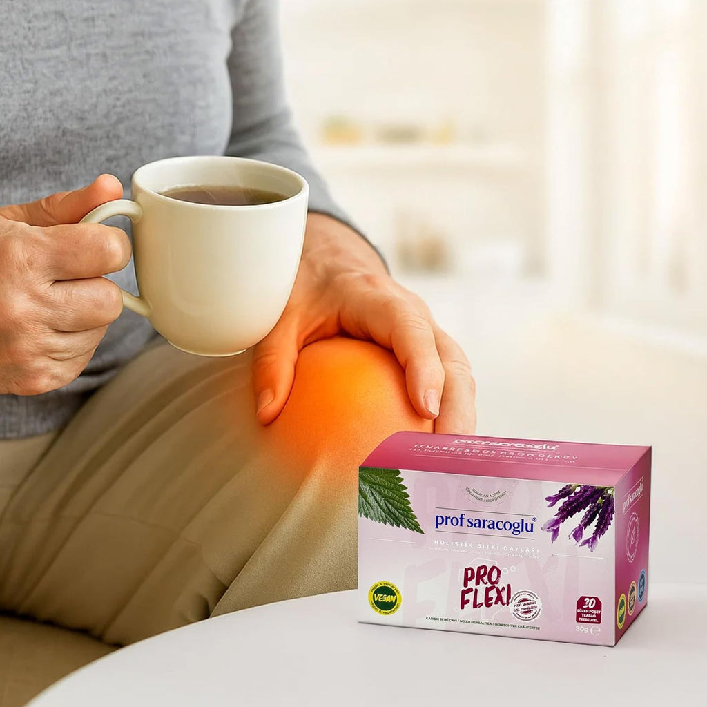 Prof Saracoglu 1 Box Pro-Flexi Herbal Tea – Caffeine-Free Herbal Infusion with Organic Nettle Leaf, Relaxing Bedtime Brew for Evening Routine, 20 Tea Bags in Resealable Box