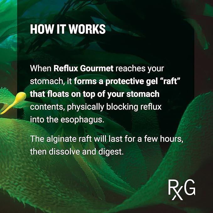 REFLUX GOURMET - Mint Chocolate Rescue All-Natural Alginate Therapy, Acid Reflux, GERD, LPR, Heartburn Relief, Made from All Natural Ingredients Considered Safe for Children and Pregnant Women