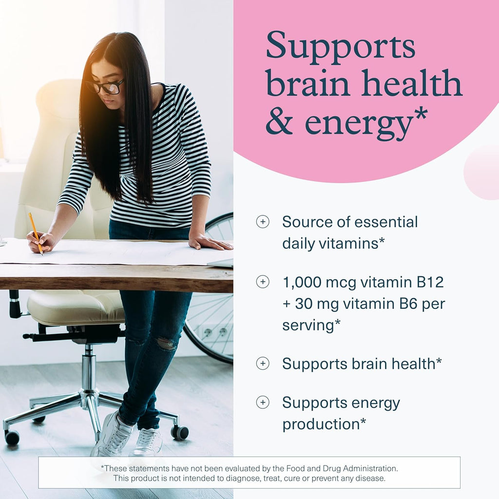 Youtheory B12B6 - Vegan Vitamin B6 & Vitamin B12 - Offers Brain Health, Energy & Immunity Support* - Dairy, Soy & Gluten Free - 60 Vegetarian Capsules