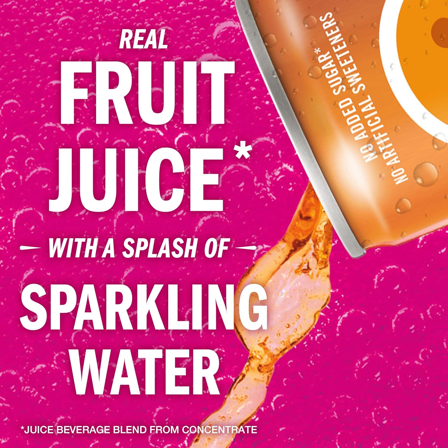 IZZE Sparkling Water Juice Beverage Blend, Clementine, No Sugar Added, 8.4 FL OZ, 24 Cans