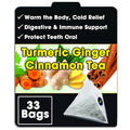 Turmeric Ginger Cinnamon Tea Bags Pyramid with String - Warm Body for Cold Relief, Protect Teeth Oral, inflammatory & Digestive Support - Natural Ingredients, No Additives, No Sugar