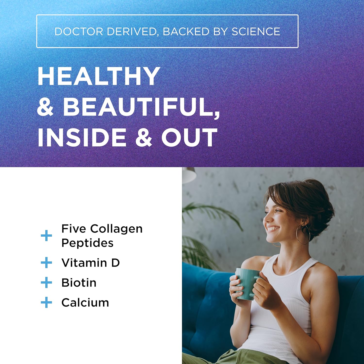 DR. EMIL NUTRITION Multi Collagen Peptides Plus Biotin and Vitamin D - Biotin and Collagen Supplements for Hair Skin and Nails - Biotin Pills for Hair Growth
