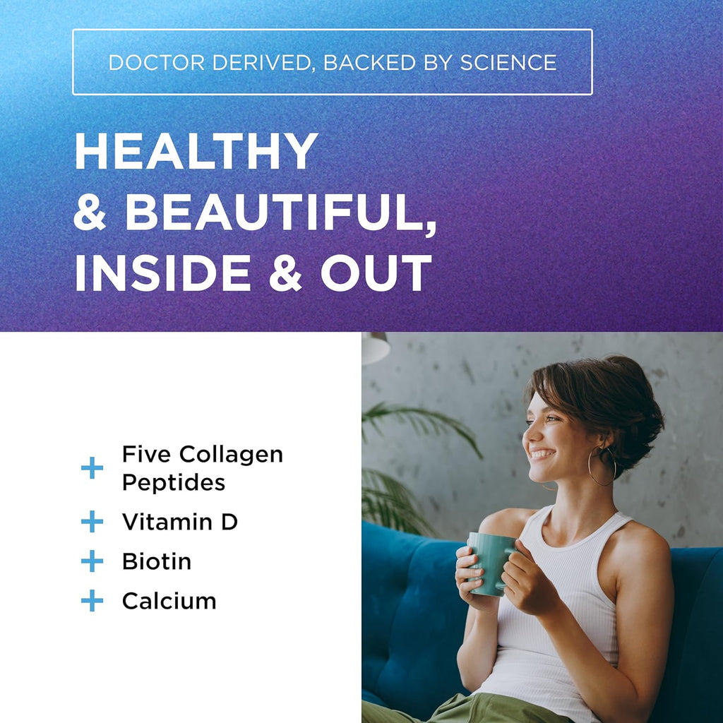 DR. EMIL NUTRITION Multi Collagen Peptides Plus Biotin and Vitamin D | Biotin & Collagen Supplements | Hair Skin & Nails | Biotin Pills Hair Growth | 60 Servings