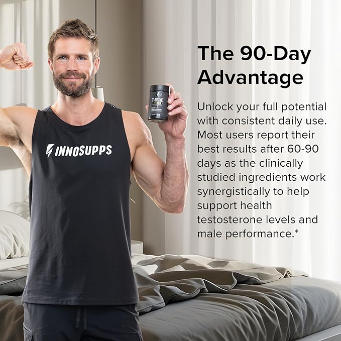 InnoSupps T-Drive Magnum | Testosterone Booster for Men, Amplify Muscle Growth - Tongkat Ali, Zinc, Fenugreek - Fat Burner & Testosterone Supplement for Men (90 Capsules)