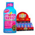 Vitamin Energy Vitamin D Extra Strength Energy Shot Mixed Berry 10 Pack, 260mg Natural Caffeine, B-Complex, Vitamin D, Wellness Support, Keto, Zero Sugar, Gluten-Free Vegan Kosher, 1.93 fl oz