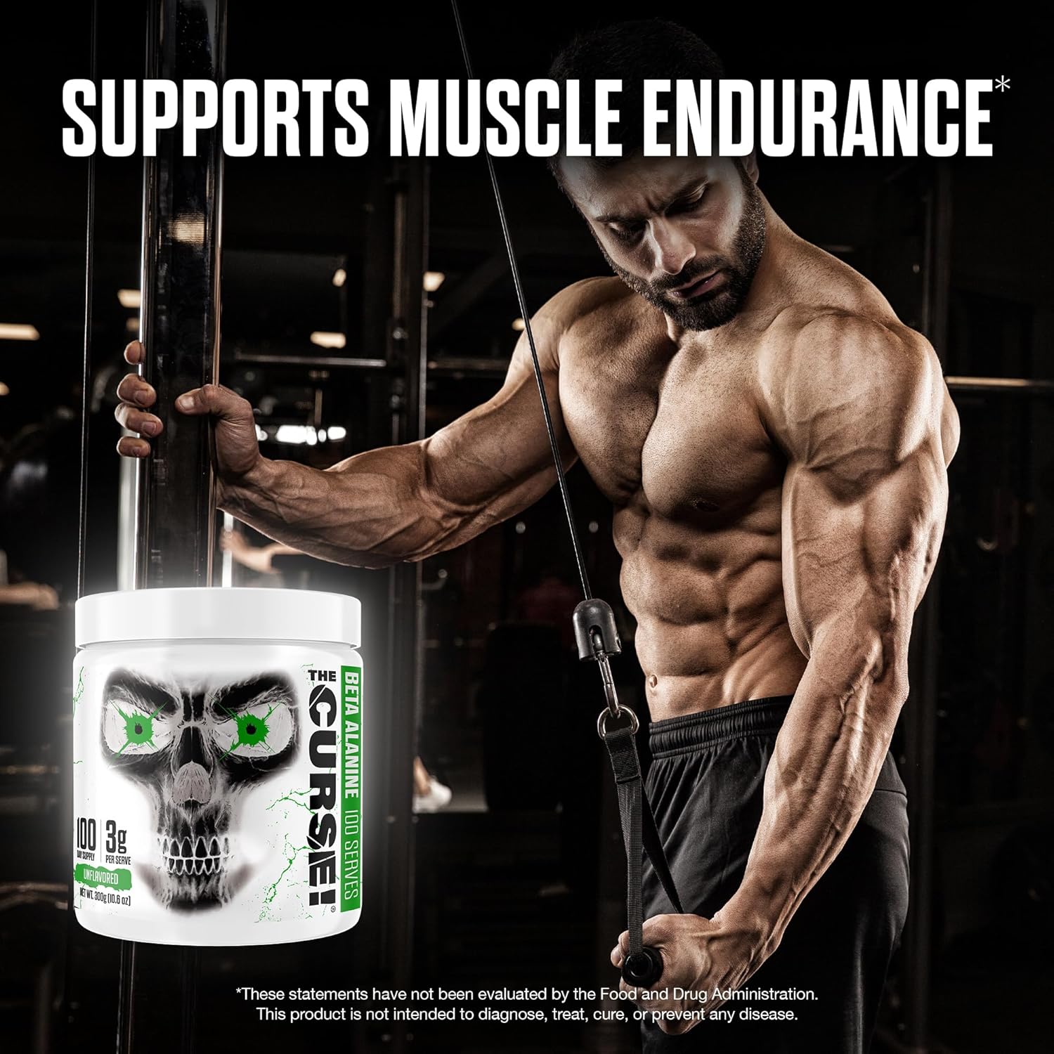 JNX SPORTS The Curse! Beta Alanine Powder - Unflavored, 100 Servings, 3g per Serving, GMP Compliant, Non-GMO, Made in The USA, Dietary Friendly