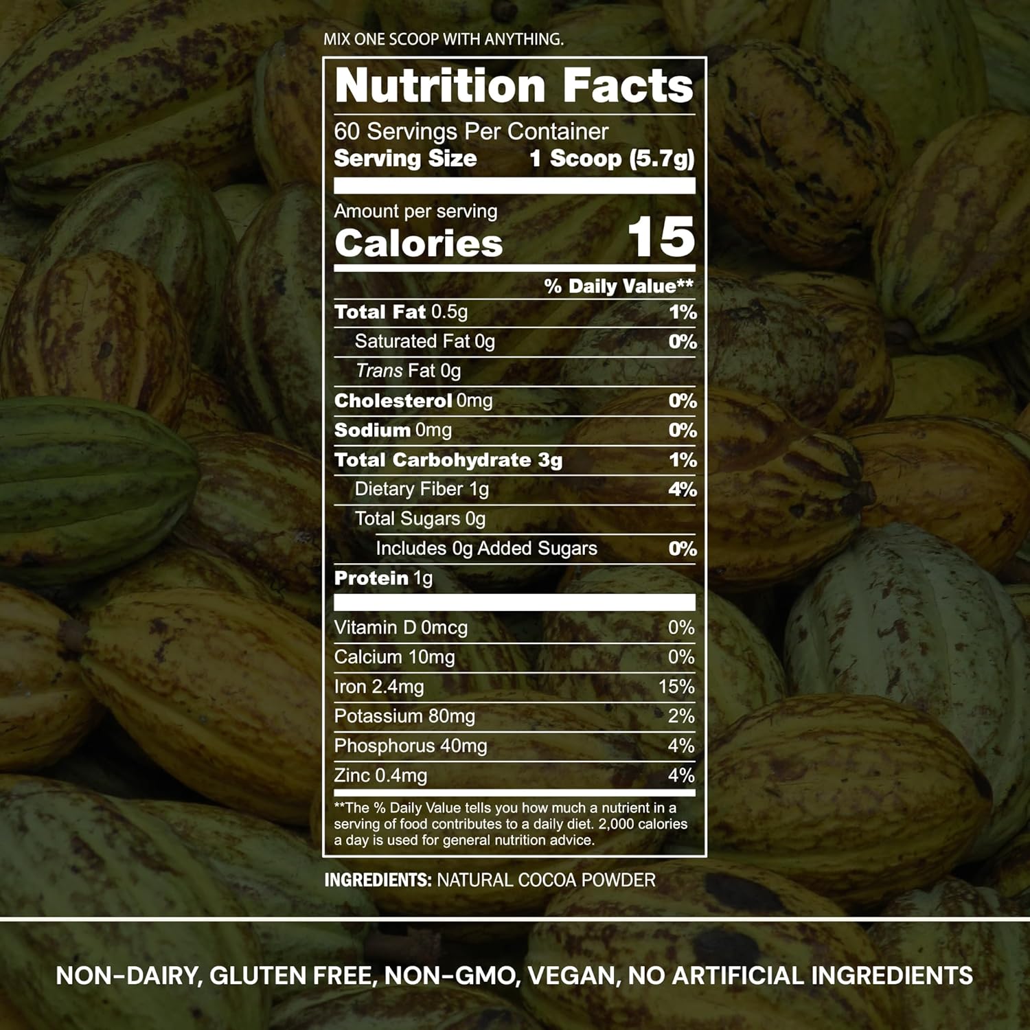 Blueprint Bryan Johnson Non Dairy Cocoa Powder – Elite Level Flavanols – 100% Pure Cocoa – Low Fat Unsweetened Cocoa – Undutched – Keto Friendly – Great for Baking, Cooking & Smoothies – 12oz Bag