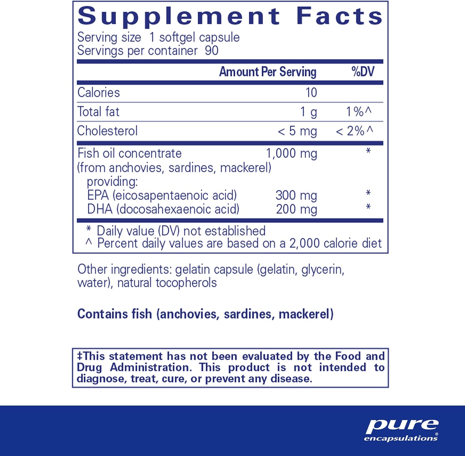 Pure Encapsulations EPA/DHA Essentials - Fish Oil Concentrate Supplement to Support Cardiovascular Health - Premium EPA & DHA Supplement with Omega 3-90 Softgel Capsules