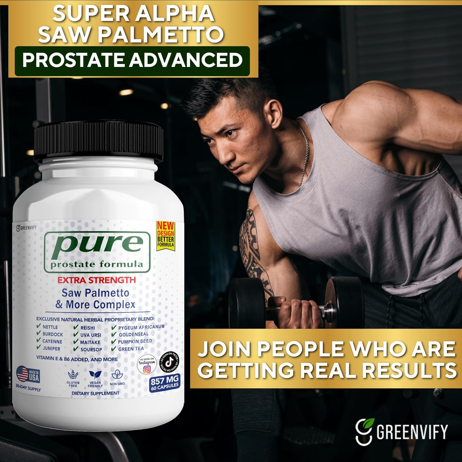 Pure Prostate Formula Saw Palmetto & More Complex 857 mg Prostate Supplements for Men Capsules, Health Supplements - Maximum Strength, All Natural to Support Normal & Healthy Function (2)
