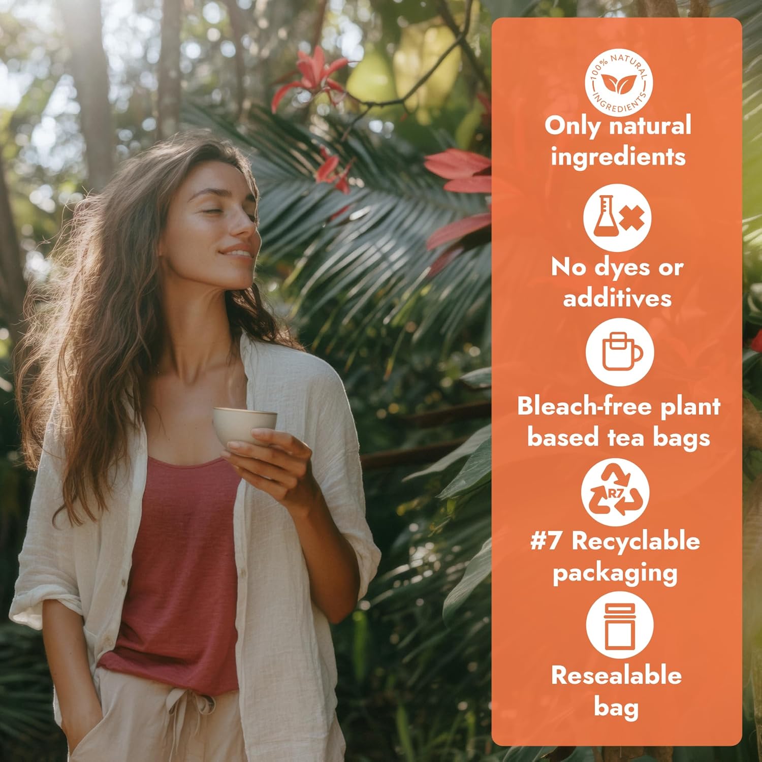 Vital Bloom 120 Tea Bags Ginger Turmeric Cinnamon Tea Bags, Supports Immune Health, Aids Digestion, 100% Natural Ingredients Blended Herbal Tea, Hot or Iced, Eco-Friendly Package, 120 Count