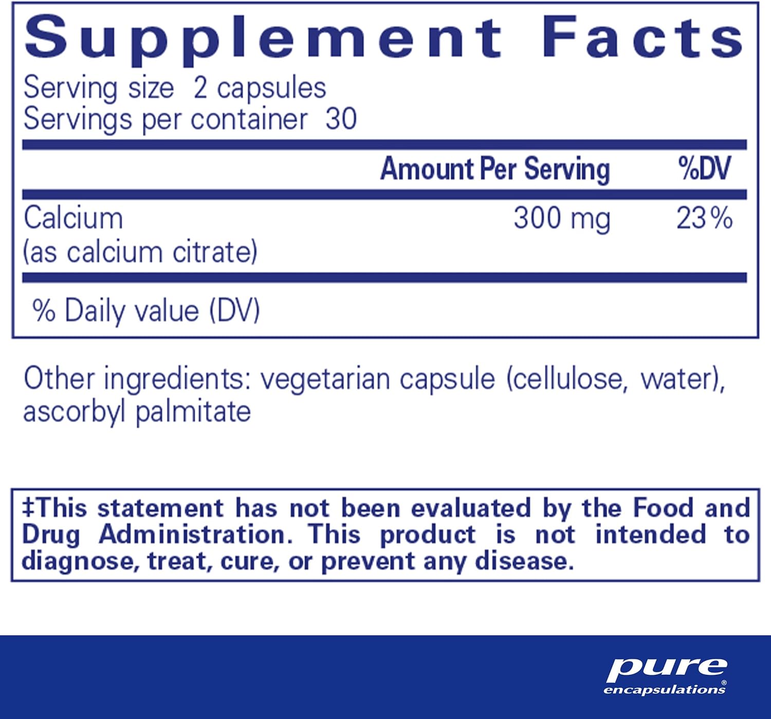 Pure Encapsulations Calcium (Citrate) - Supplement for Bone, Teeth, Colon, and Cardiovascular Health Support* - with Premium Calcium Citrate - 60 Capsules