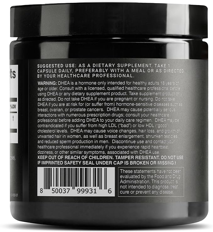 Toniiq Ultra High Strength DHEA 25mg Supplement for Men - 99%+ Highly Purified and Bioavailable Micronized DHEA Supplement for Women and Men - DHEA 25 mg - 180 Capsules