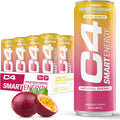 Cellucor C4 Smart Energy Drink - Sugar Free Performance Fuel & Nootropic Brain Booster, Coffee Substitute or Alternative | Tropical Passionfruit 12 Oz - 12 Pack