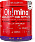 Oh!mino Essential Amino Acids Supplement Drink Powder, Berry Blast, Caffeinated Powder, All 9 EAAs, BCAAs and The Perfect Amino for Workouts, Amino Energy, and to Build Muscle, and Recover Faster