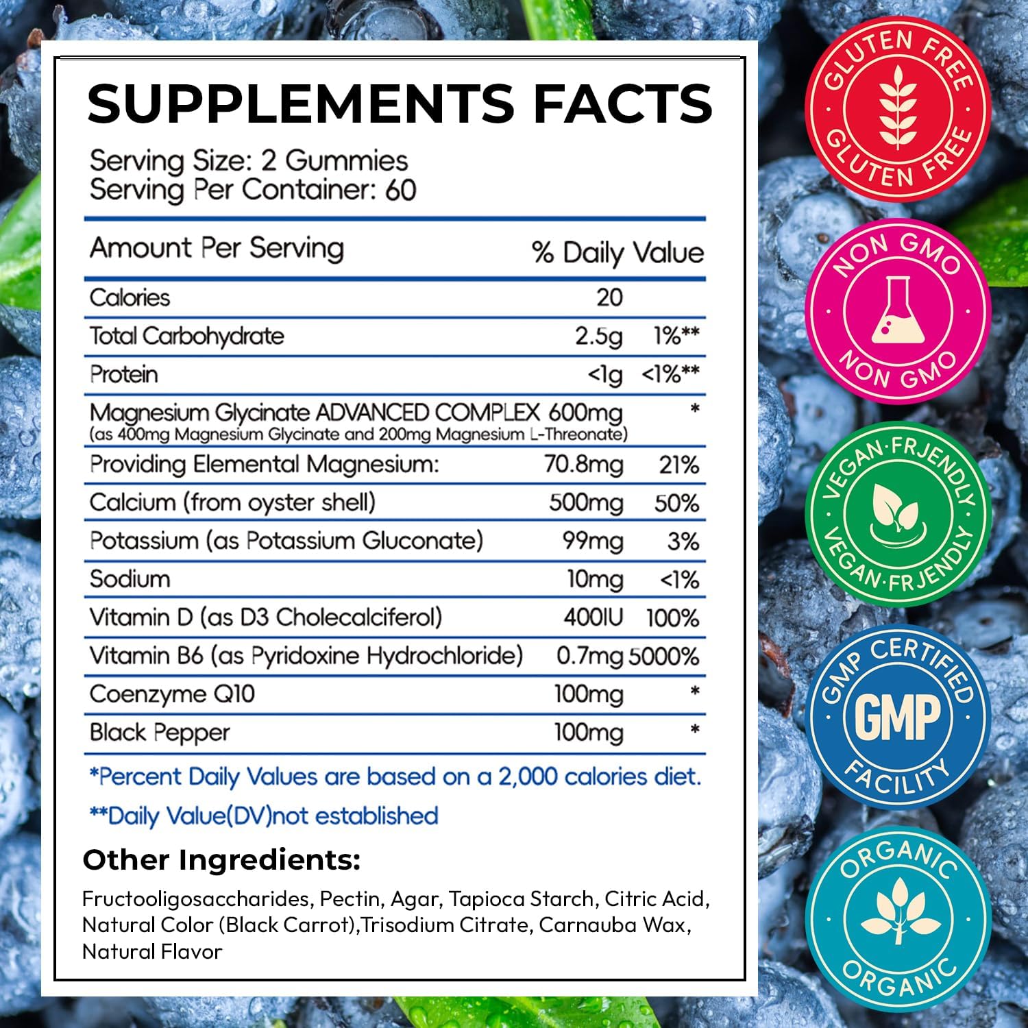 Magnesium Glycinate Gummies 600mg, Sugar Free Chewable Magnesium Gummies for Adults & Kids Relaxation, Stress Relief, Night Rest, No Melatonin, Gluten Free, Non GMO, Vegan, Pectin, 120 Count