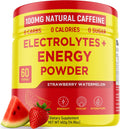Keto Vitals Energy Powder + Electrolytes with 100mg Natural Caffeine, L Theanine & Organic Lion's Mane Extract - 60 Servings Energy Drink Powder for Workouts - Sugar Free Electrolytes