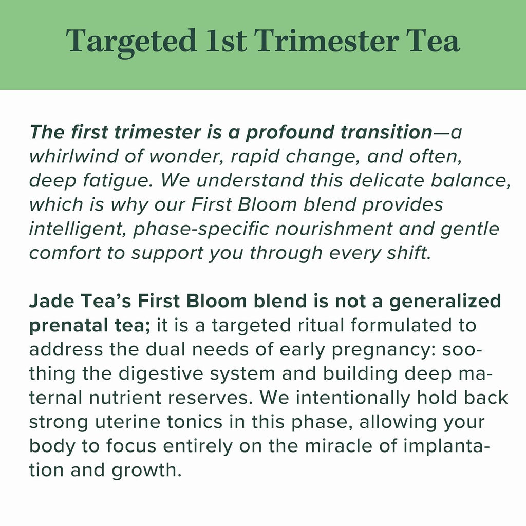 Jade Tea - Organic First Trimester Tea - Nurturing Pregnancy Tea | First Bloom | Gentle Morning Sickness Relief & Foundational Prenatal Nutrition | Caffeine-Free | Made In USA (Cinnamon)