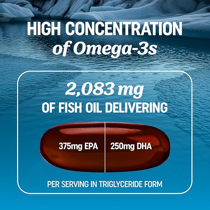 Omega 3 6 9 + Turmeric Curcumin Supplement | EPA & DHA Fish Oil + Turmeric Curcuma | Mobility, Cognitive & Heart Health Support | Triple Omega with Curcumin Supplements | Non-GMO | 60 Softgels