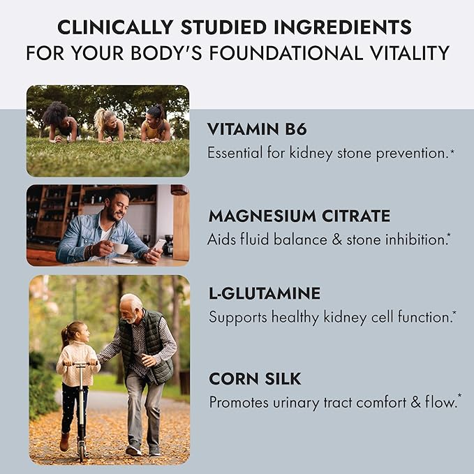 Kidney Cleanse Detox & Repair Formula with Vitamin B6, Magnesium & Cornsilk - Urinary Tract & Bladder Support - Herbal Supplements,120 Capsules (1 Bottle, 60 Servings)