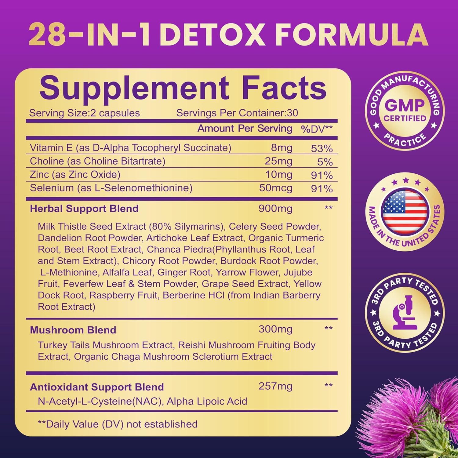 28-in-1 Liver Cleanse Detox & Repair - 1500mg Liver Health Support with Milk Thistle, Dandelion Root, Artichoke Extract, and 20+ Herbal Liver Support Supplements - Made in USA - 60 Capsules