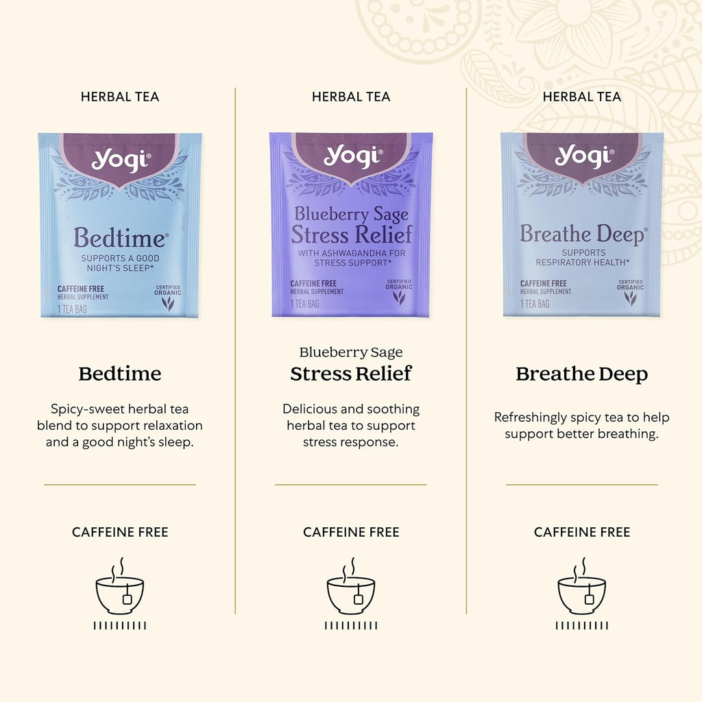 Organic Sampler Gift Box-5 Tea Bags per Flavor (45 Tea Bags)-Delicious Wellness Immunity Teas-9 Herbal Teas-Caffeine-Free Tea Variety Pack-Tea Gift Set