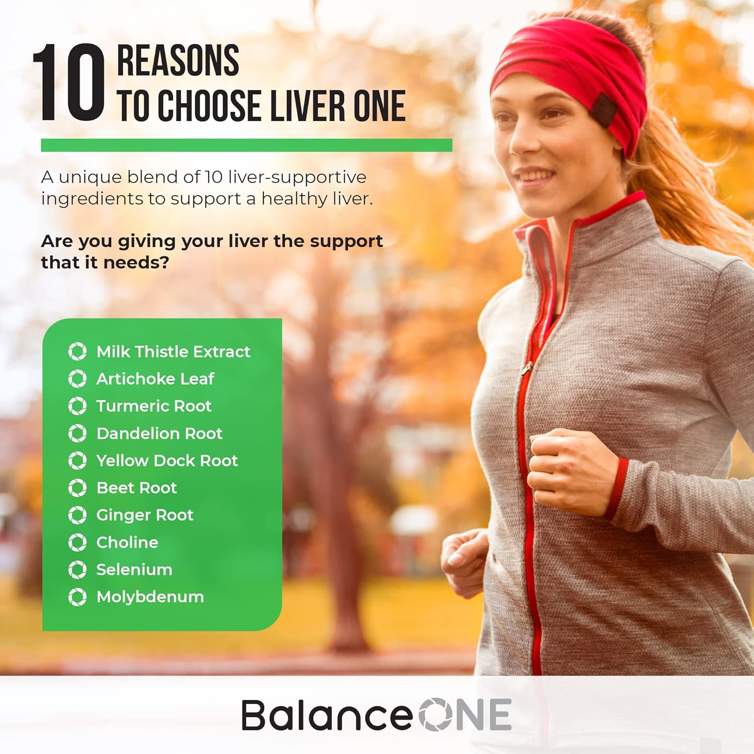 Balance ONE Liver Support Supplement with Milk Thistle Extract, Dandelion Root & Molybdenum – Natural Liver Cleanse, Repair & Detox for Men & Women - Vegan Capsules, 1 Month Supply - Liver One