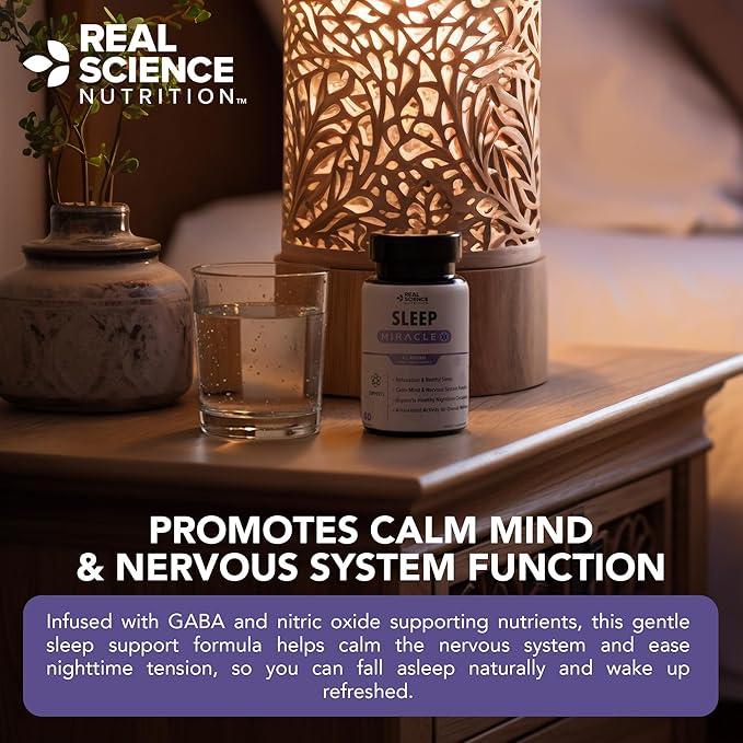 Sleep Miracle, Natural Sleep Support & Relaxation Supplement for Adults with Vitamins C, D, K, B6, B12 & Nitric Oxide Formula, Deep Rest, Stress Relief & Circulation Aid