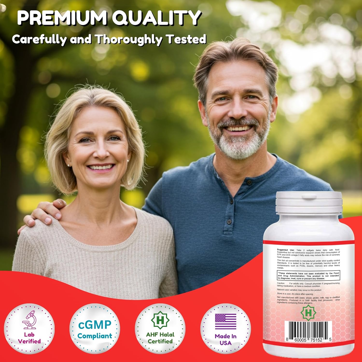 SHIFAA NUTRITION Halal Fish Oil 2000mg Softgels with 360mg EPA & 240mg DHA. 100 Wild Caught & Non-GMO Omega 3 Softgels for Heart & Brain Health. Burpless, Easy-to-Swallow Fish Oil Omega 3 Supplements
