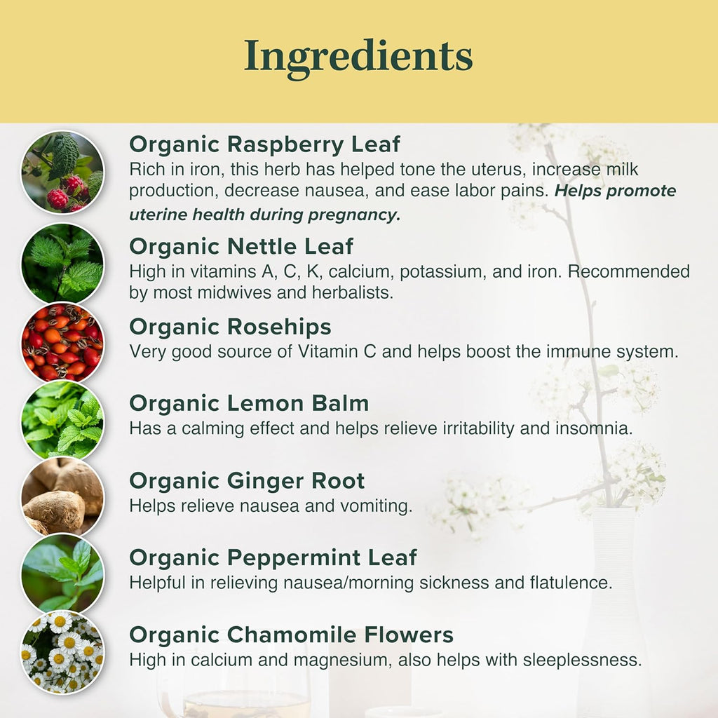 Jade Tea - Organic Second Trimester Pregnancy Tea "Deepening Reserves" | Uterine Toning Prep & Sustained Prenatal Mineral Support | Caffeine-Free, Fair Trade, Sustainable, Made In USA