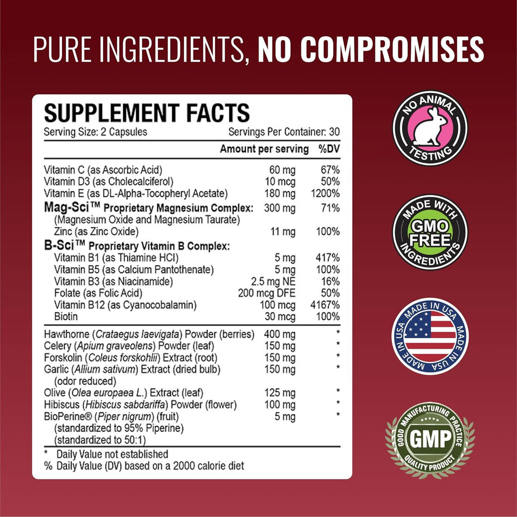 Approved Science Bloodsyl - Supports Blood Flow - Hawthorn Berry, Magnesium, BioPerine - Vegan - 60 Capsules - Pack of 1