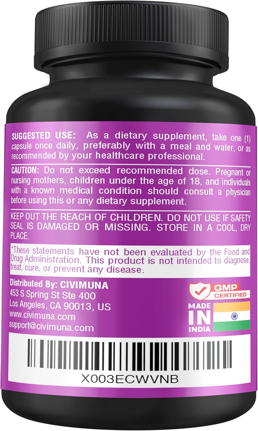 Licorice Capsules with Licorice, Turmeric Root, Ginger Root, Peppermint Leaf, Papaya Fruit- 3 Months Supply