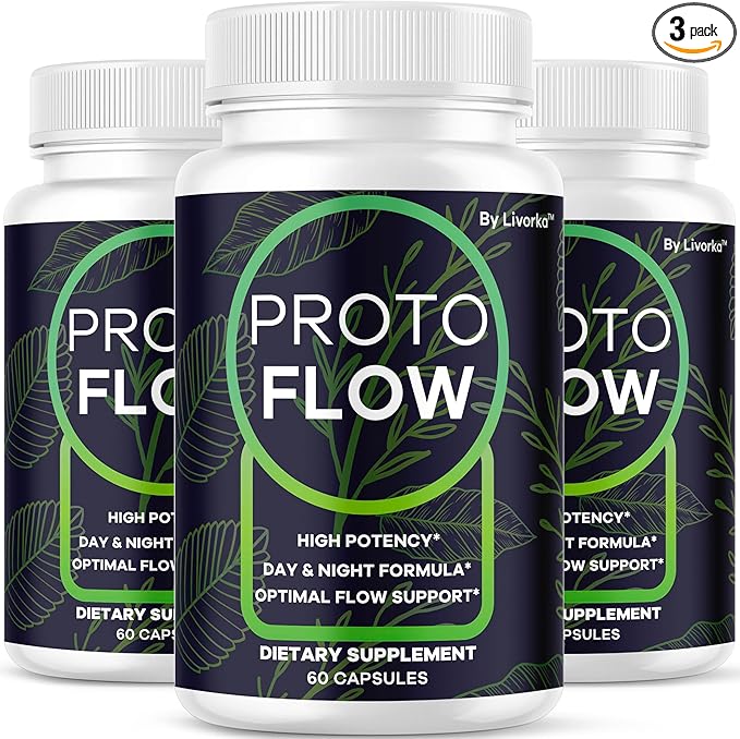 LIVORKA (3 Pack) Proto Flow - Proto Flow Support, ProtoFlow, ProtoFlow Reviews, ProtoFlow Formula, Proto Flow Male Capsules, Proto Flow Supplement for Men, Proto Flow Pills, 180 Capsules for 3 Months