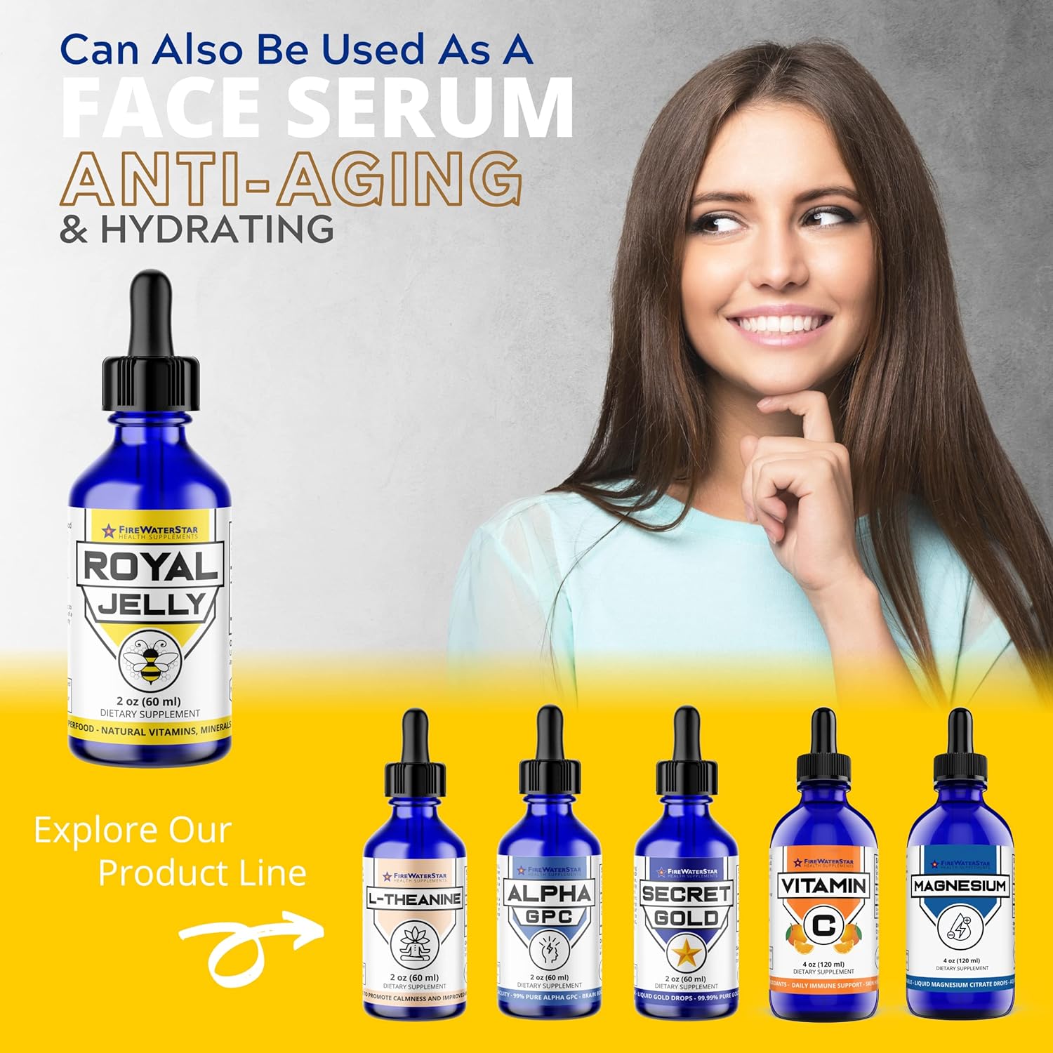 FWS Royal Jelly Bee Powered Superfood, Natural Vitamins, Minerals, Antioxidants, Organic, Food of The Emperors, Nutrient-Rich Supplement, Non-GMO, Supports Well-Being and Skin Health