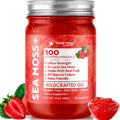 Irish Sea Moss Gel Raw - Wildcrafted Superfood Seamoss Gel - Strawberry Flavor, Vitamin and Mineral-Rich from Pristine Caribbean Waters, Immune and Digestive Health Support - 10 oz.