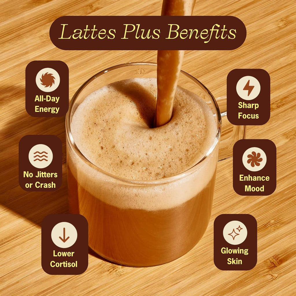 Clevr Blends Chai Tea Latte, Instant Superfood Powder Blend with Oat Milk, Lions Mane, Reishi Mushroom, Black Tea, Organic Spices, Coconut Cream, Ashwagandha, Oprah’s Favorite Things 2022, (30 Lattes)
